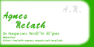 agnes melath business card